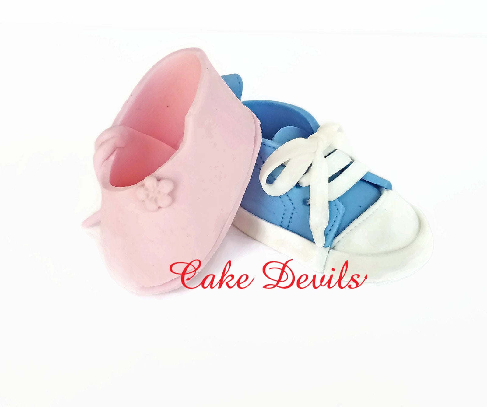 Scrupulous Hviske En smule Tutus or Touchdowns Fondant Baby Shoes Cake Toppers, Gender Reveal Cake,  Fondant sneaker, fondant ballet slipper, Baby Shower decorations