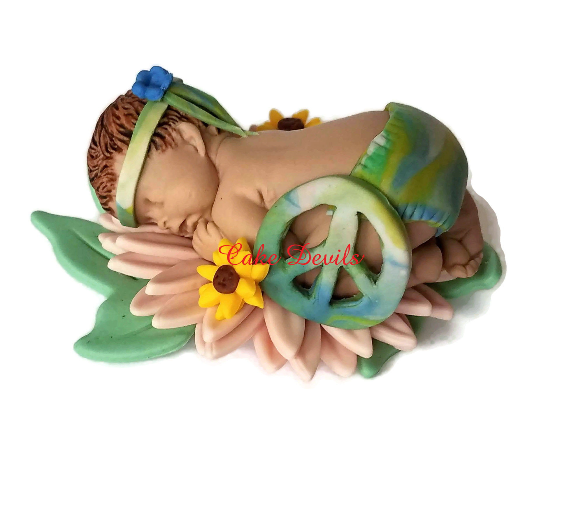 Baby Shower Oh Baby with Flower detail cake Topper - Itty Bitty